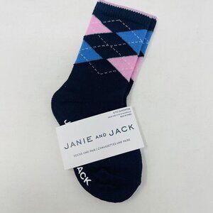 Janie‎ and Jack Baby Boys 6-12 Months Diamond Argyle Print Ankle Crew Socks Blue